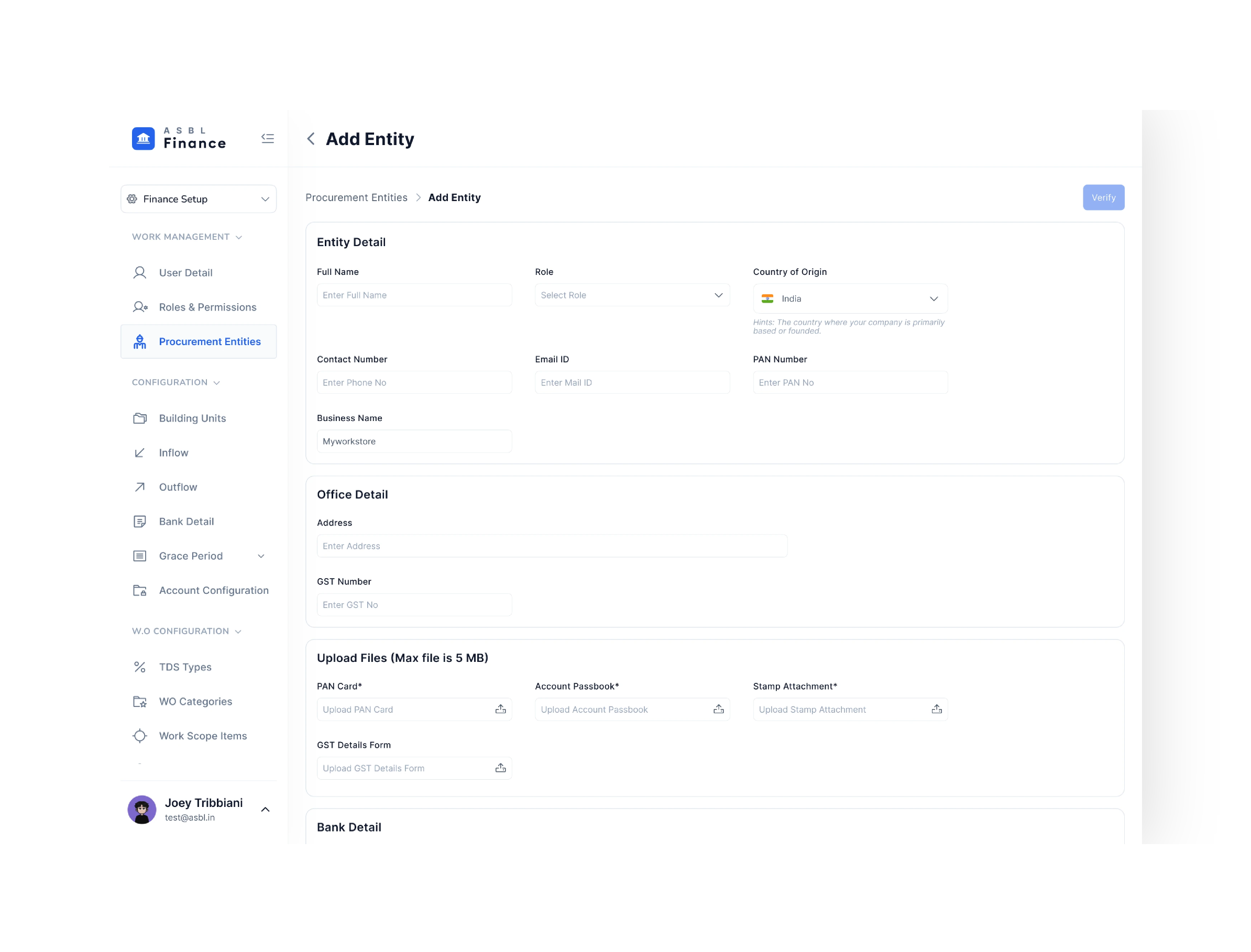 Add entity form